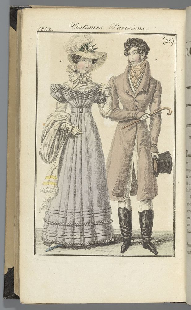 Journal des Dames et des Modes, editie Frankfurt 23 Juin 1822,  Costumes Parisiens (26) (1822) by anonymous and J P Lemaire