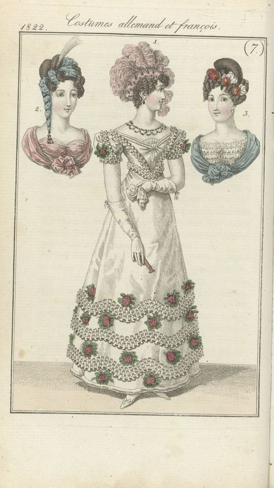 Journal des Dames et des Modes, editie Frankfurt 10 février 1822, Costumes allemand et françois (7) (1822) by anonymous and…