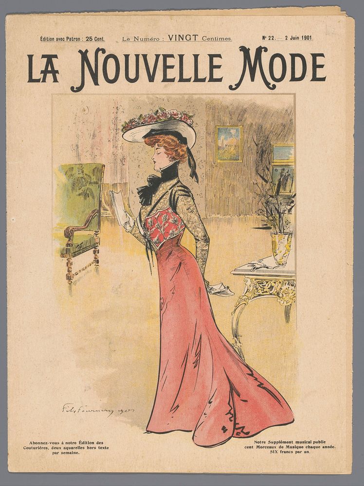 The Fashion Magazine as Temptress (1901) by Félix Fournery and anonymous