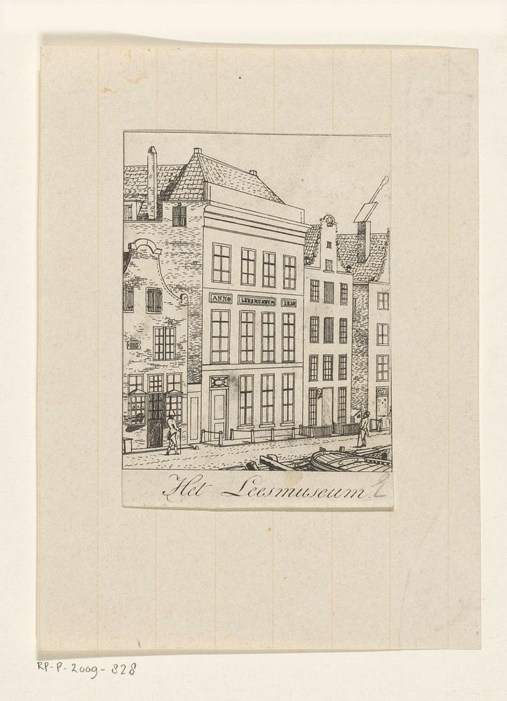 Gezicht op het Leesmuseum op het Rokin te Amsterdam (1820 - 1840) by anonymous