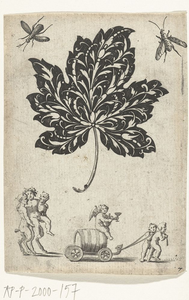 Edelsmidsornament in de vorm van een blad (1619 - 1694) by Jean Toutin, anonymous and anonymous