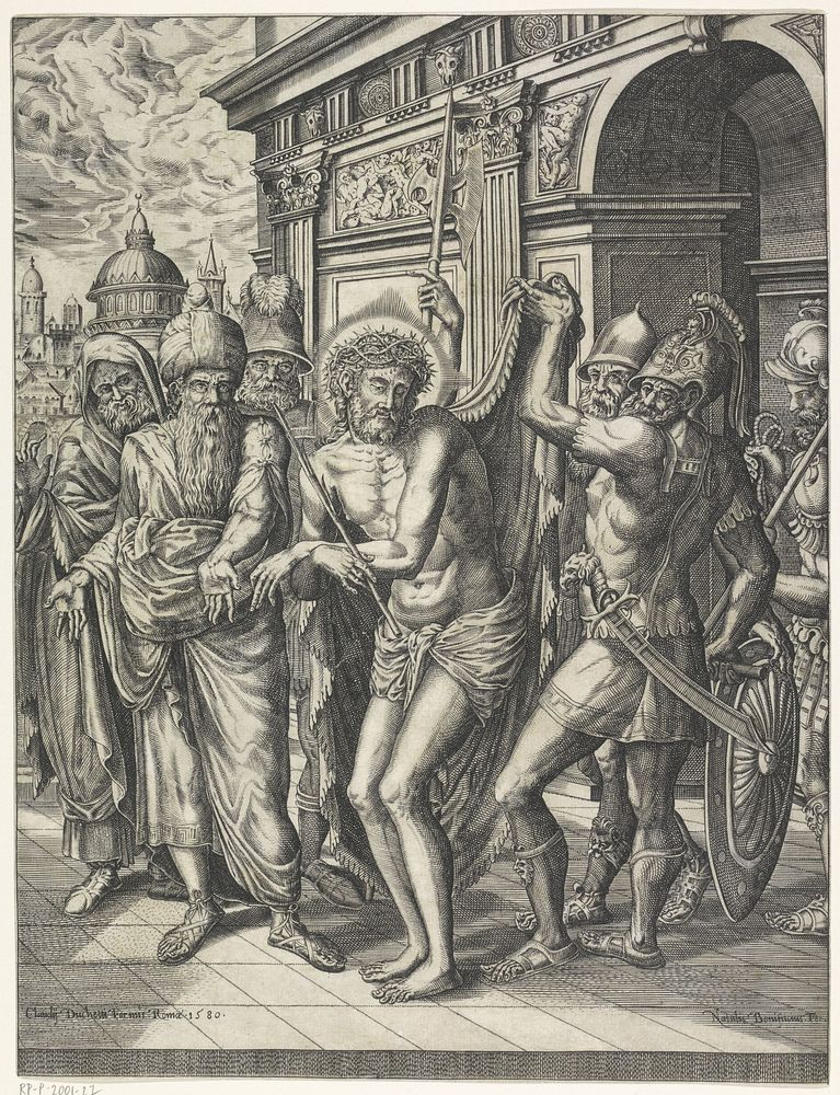 Ecce Homo (1580) by Natale Bonifazio da Sebenico, Hans Vredeman de Vries and Claude Duchet