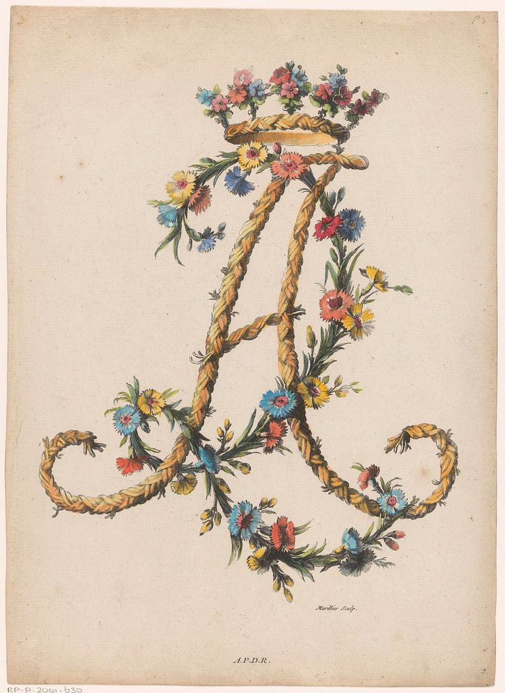 Letter A (1755 - 1768) by Clément Pierre Marillier, Charles Germain de Saint Aubin, weduwe François Chéreau II and Franse…
