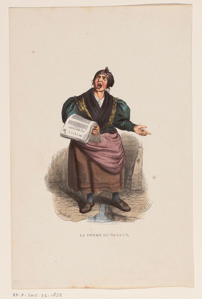 Krantenverkoopster (1816 - 1849) by Lucien Xavier Stypulkowski and Jean Ignace Isidore Gérard Grandville