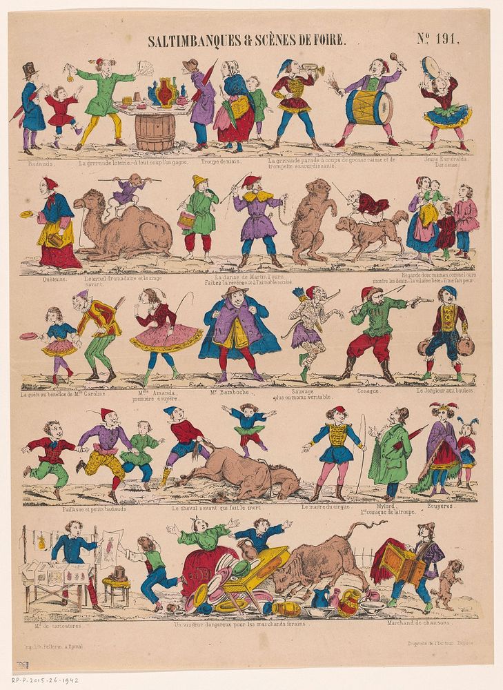 Straatartiesten en kermistaferelen (c. 1850 - c. 1900) by anonymous and Pellerin and Cie