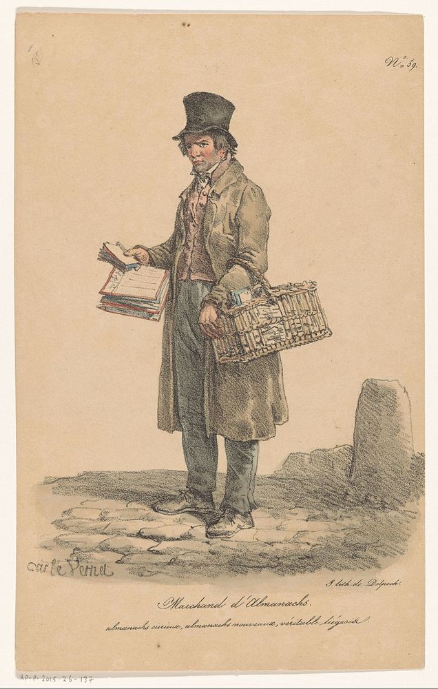 Verkoper van almanakken (1816 - 1836) by Carle Vernet and veuve Delpech Naudet