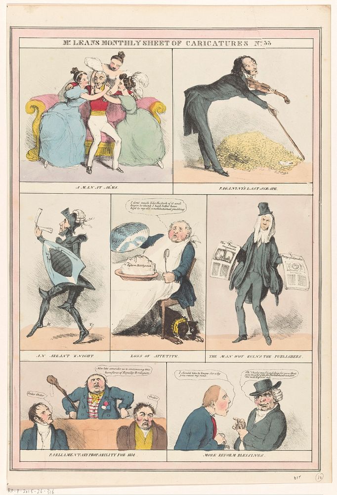 Zeven karikaturale scènes (1832) by Robert Seymour, A Ducôte and Thomas McLean