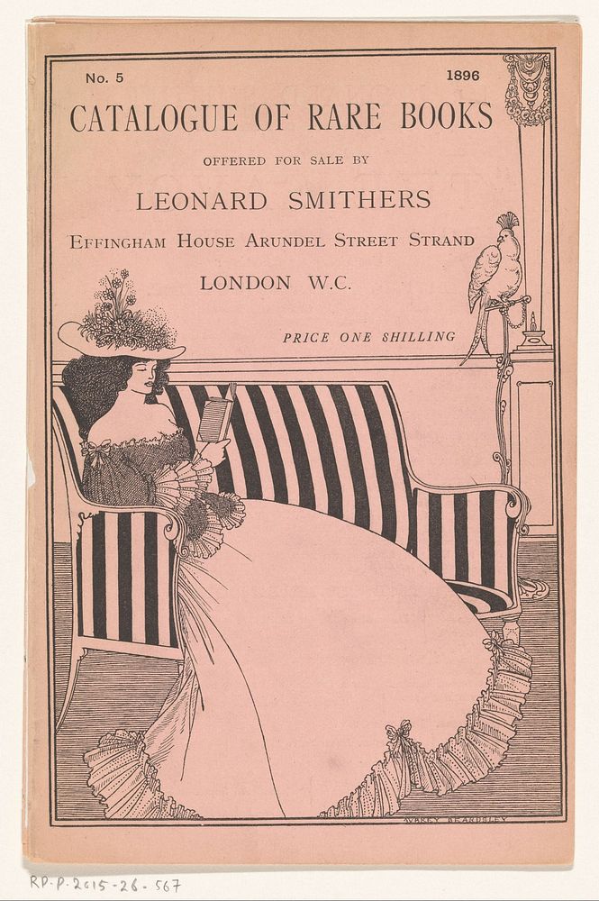 Lezende vrouw op een bank (1896) by anonymous, Aubrey Beardsley, Harry Sidney Nichols and Leonard Smithers