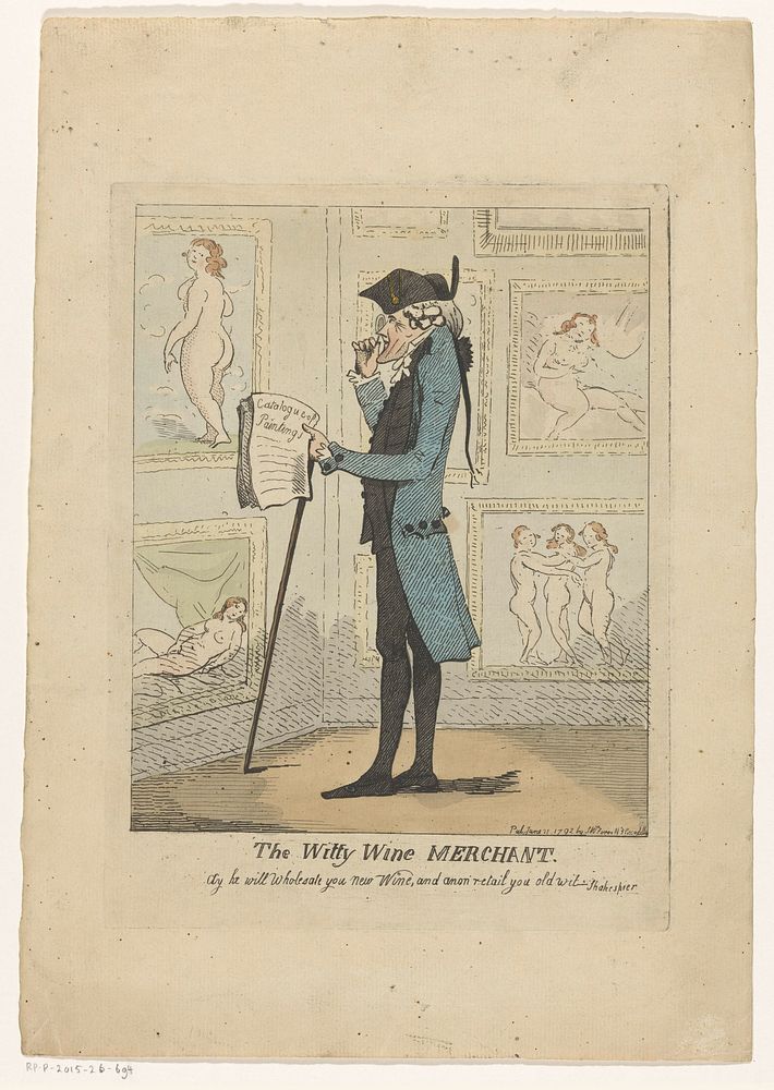 Satirical Print of Caleb Whitefoord (1792) by Isaac Cruikshank and Samuel W Fores