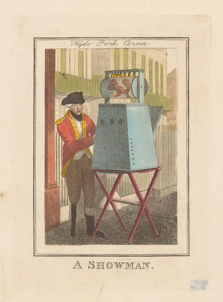 Man met een kijkkast op Hyde Park Corner (1804) by anonymous and Richard Philips