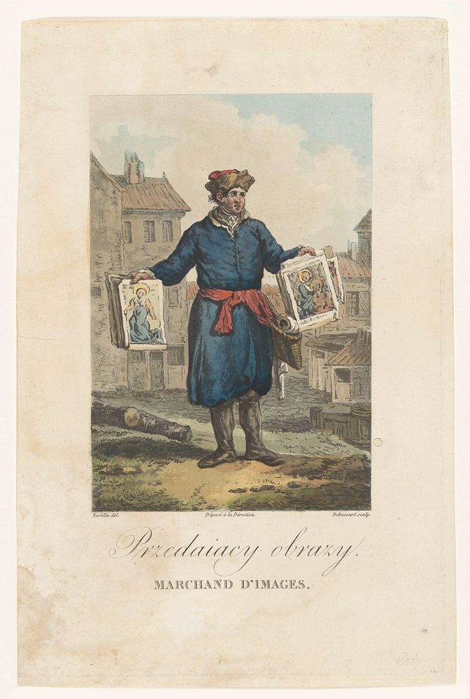 Rondreizende prentverkoper (1817) by Philibert Louis Debucourt, Jean Pierre Norblin de la Gourdaine and Charles Bance