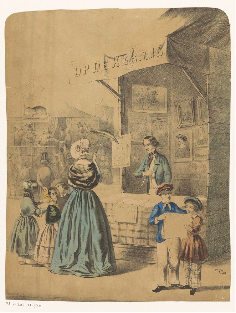 Prenthandelaar op de kermis (c. 1850) by anonymous, Pieter Willem Marinus Trap and Koenraad Fuhri