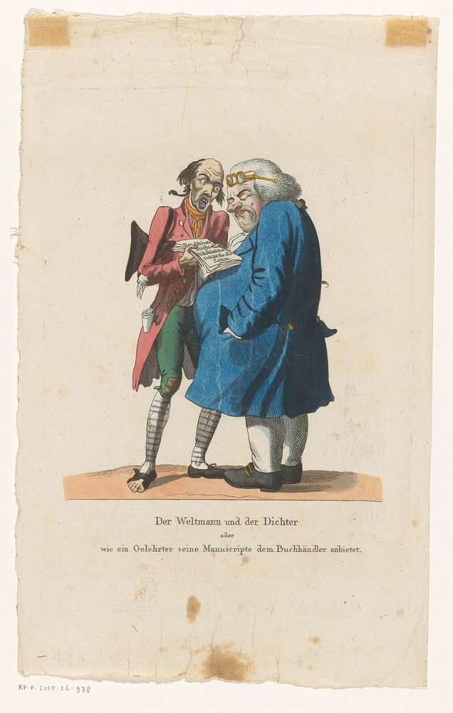 Dichter biedt een boekhandelaar zijn manuscript aan (1784 - c. 1850) by anonymous