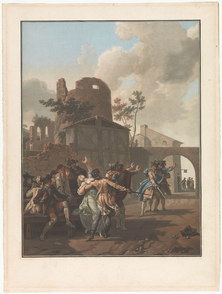 Four Scenes of Village Life (1785 - 1790) by Charles Melchior Descourtis and Nicolas Antoine Taunay