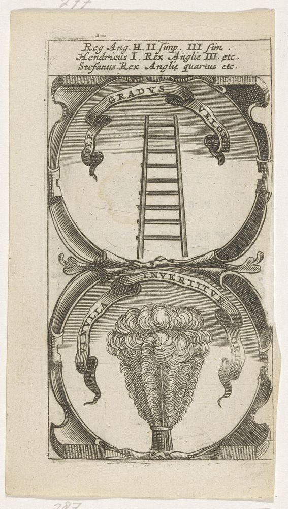 Ladder naar de hemel / Struisvogelveren (1666) by anonymous and Aegidius Sadeler II