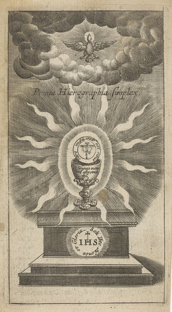 Embleem met miskelk en hostie (1666) by anonymous and Aegidius Sadeler II