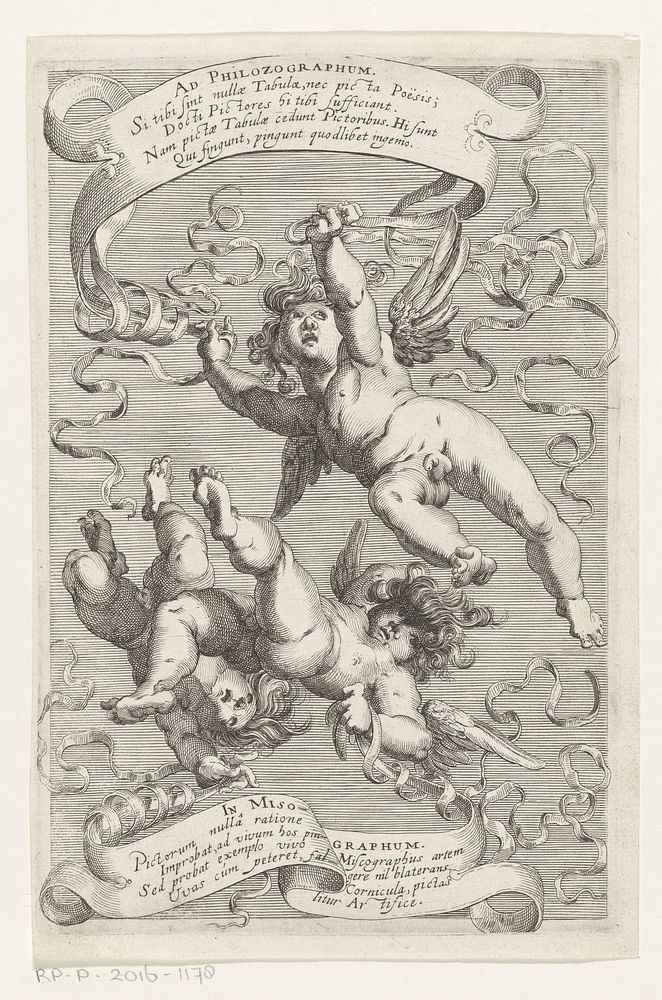 Vallende putti (1610) by Hendrick Hondius I and Hendrick Hondius I