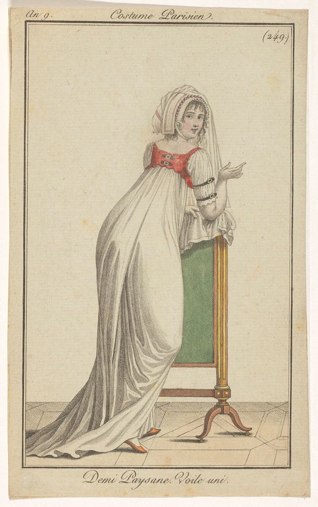 Jonge vrouw, op de rug gezien (1800 - 1801) by anonymous