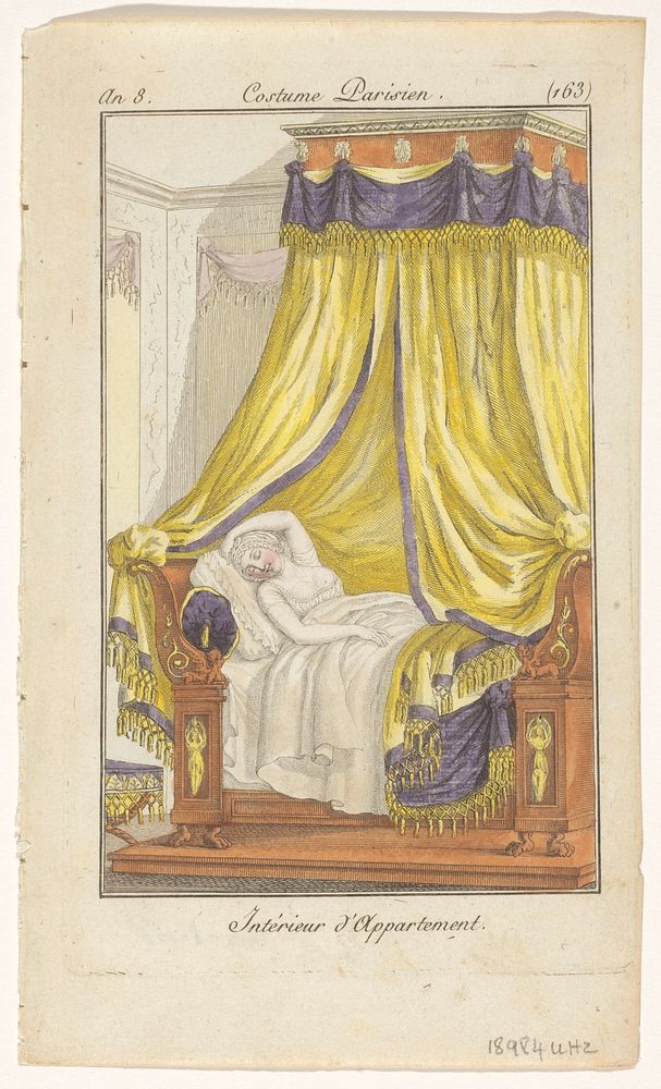 Slaapkamerinterieur (1799 - 1800) by anonymous
