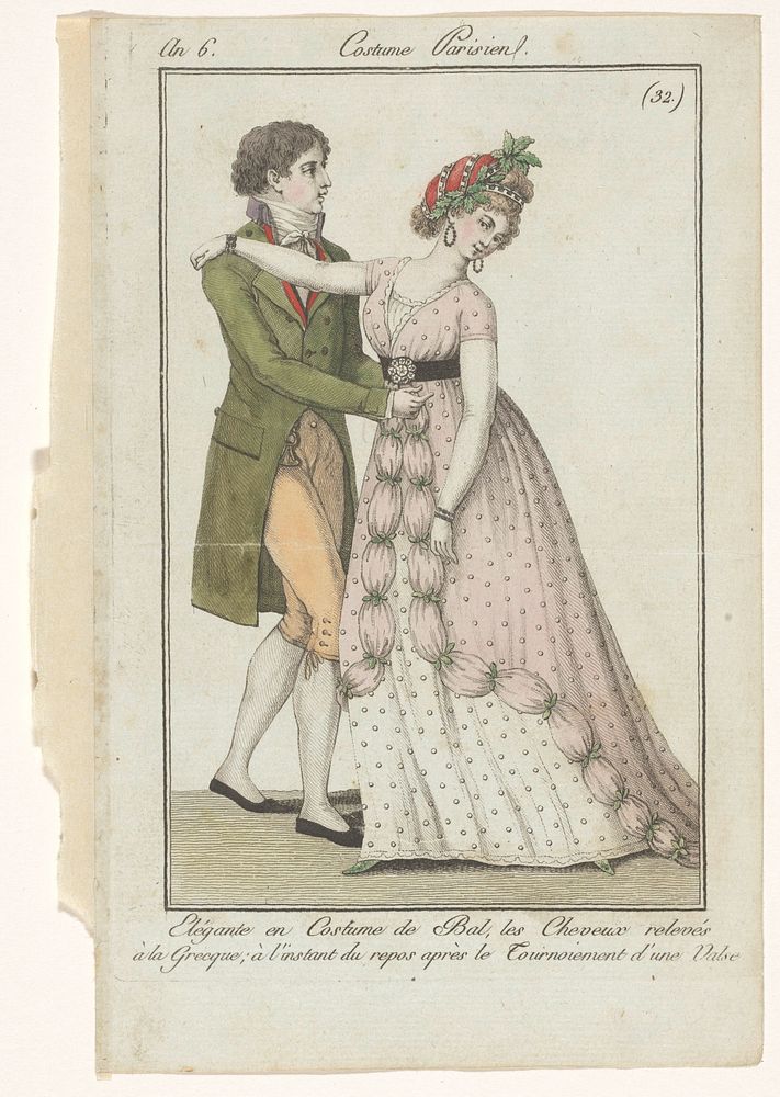 Paar in balkostuum (1797 - 1798) by anonymous