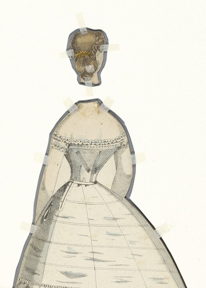 Achterzijde van het hoofd van een uitknippop (1825 - 1875) by anonymous, Lender and P de Plument