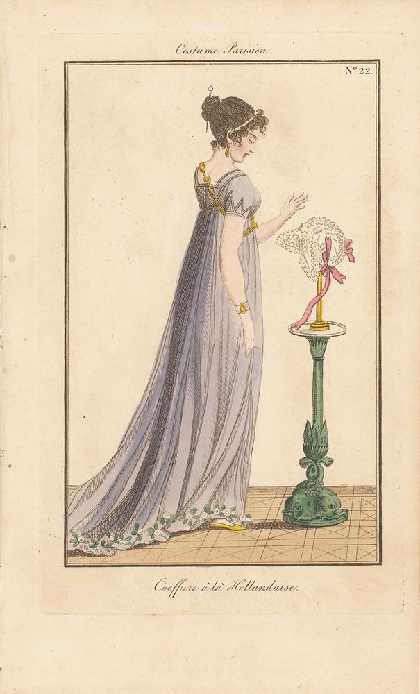Magazine of Female Fashions of London and Paris. Costume Parisien, No.22. Coeffure à la Hollandaise (1798 - 1806) by Richard…