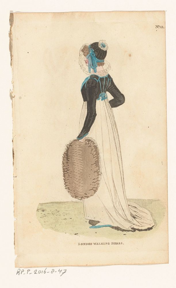 Magazine of Female Fashions of London and Paris, No.21. London Walking Dress (1798 - 1806) by Richard Phillips