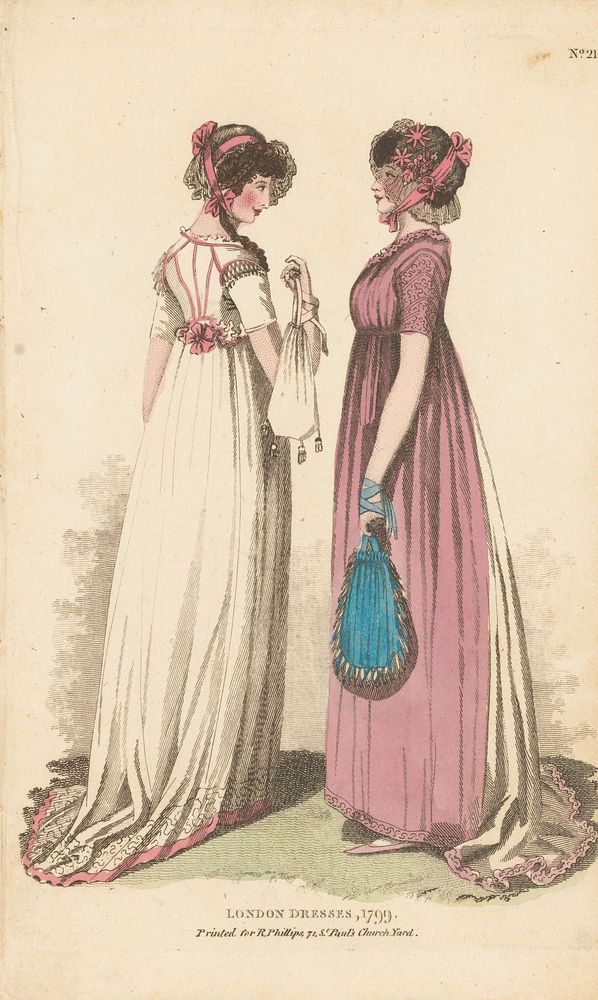 Magazine of Female Fashions of London and Paris, No.21. London Dresses, 1799 (1799) by Richard Phillips