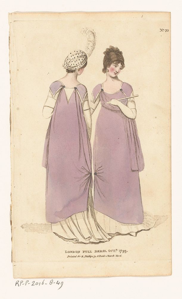 Magazine of Female Fashions of London and Paris, No. 20. London Full Dress. Oct. 1799 (1799) by Richard Phillips