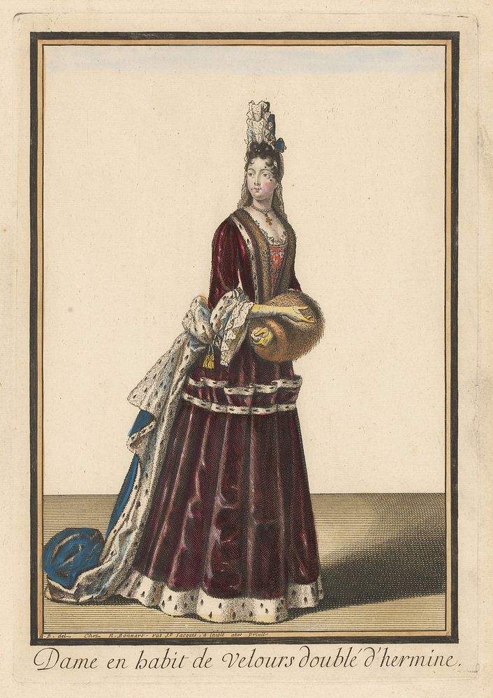 Dame en habit de velours doublé d'hermine (c. 1685 - c. 1690) by Robert Bonnart and Nicolas Bonnart