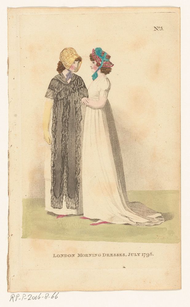 Magazine of Female Fashions of London and Paris, No. 5: London Morning Dresses, July 1798. (1798) by Richard Phillips