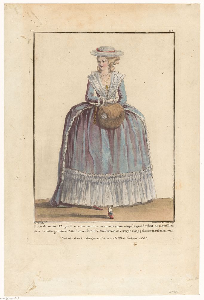 Gallerie des Modes et Costumes Français, 1782, rr. 238: Robe de matin à l'Anglais (...) (1782) by Wossinik, Janinet, Pierre…