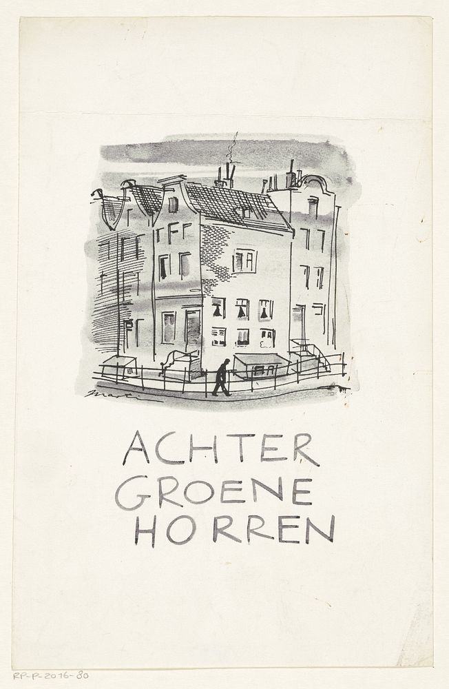 Bandontwerp voor: J. van Oudshoorn, Achter groene horren, 1943-1945 (in or before 1943 - in or before 1945) by anonymous and…