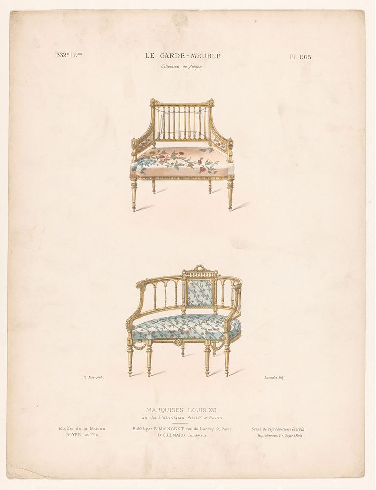Twee stoelen (1885 - 1895) by Léon Laroche, Monrocq, Eugène Maincent and Désiré Guilmard