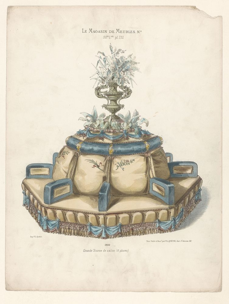 Ronde bank (1878 - in or after 1904) by anonymous, Victor Léon Michel Quétin, Victor Léon Michel Quétin and Victor Léon…