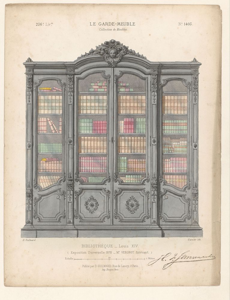 Boekenkast (1878 - 1885) by Auguste Garnier, Becquet and Désiré Guilmard