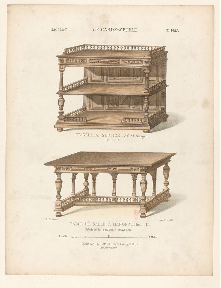 Servieskast en eettafel (1839 - 1885) by Midart, Becquet and Désiré Guilmard