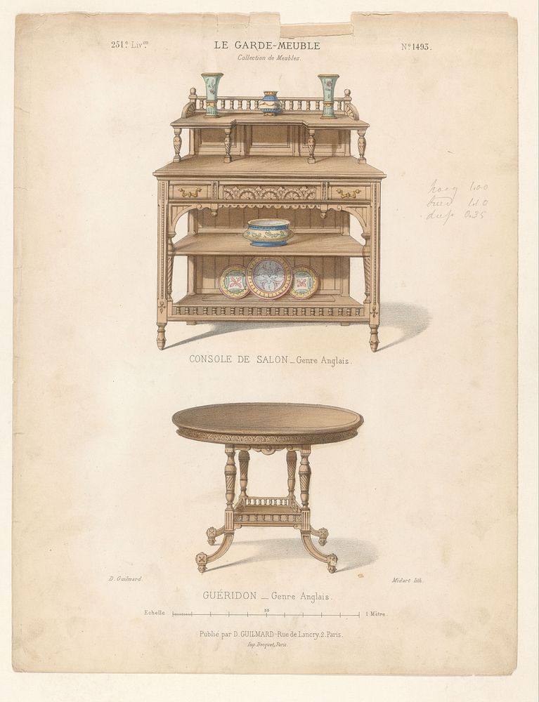 Consoletafel en gueridon (1839 - 1885) by Midart, Becquet and Désiré Guilmard