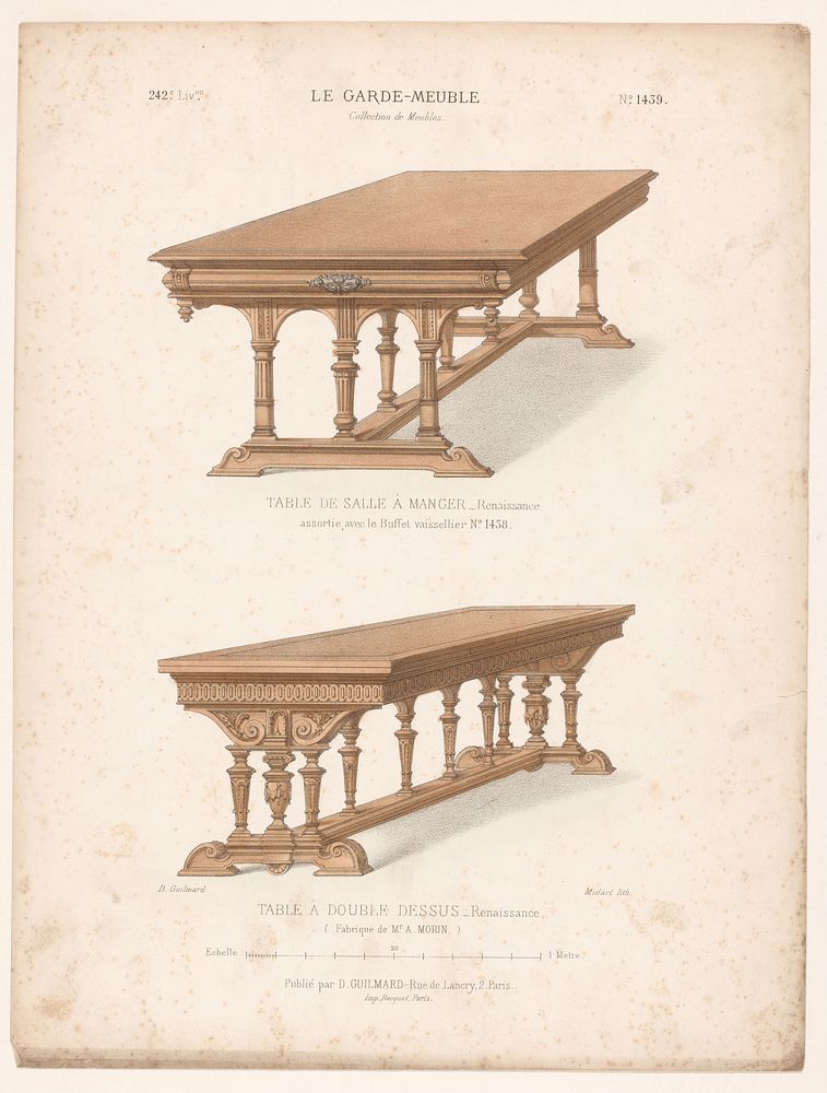 Twee tafels (1839 - 1885) by Midart, Becquet and Désiré Guilmard