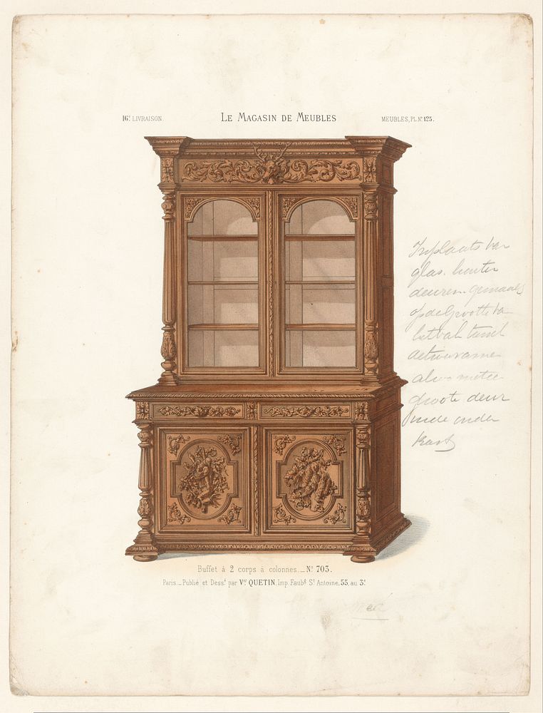 Buffetkast (1832 - 1877) by anonymous, Victor Joseph Quétin, Victor Joseph Quétin and Victor Joseph Quétin