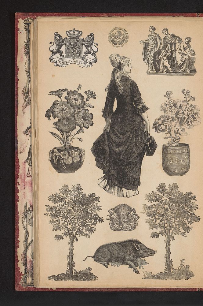 Collage van uitgeknipte prenten (c. 1870) by anonymous
