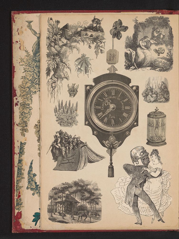 Collage van uitgeknipte prenten (c. 1870) by anonymous