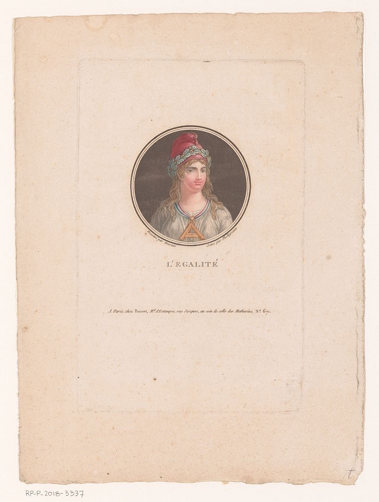 Personificatie van de gelijkheid (1795 - 1819) by Antoine Phelippeaux, Claude Louis Desrais and Paul André Basset