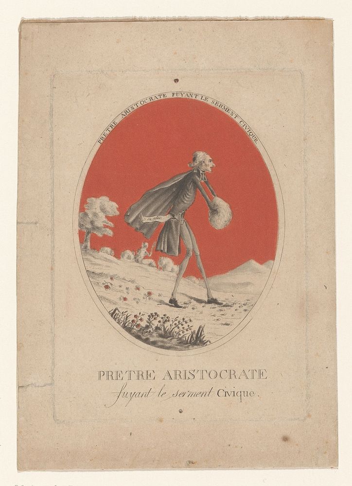 De vluchtende aristocratische priester, 1791 (1791) by Villeneuve