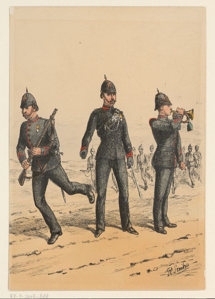 Drie Britse militairen (1875 - 1925) by Richard Simkin