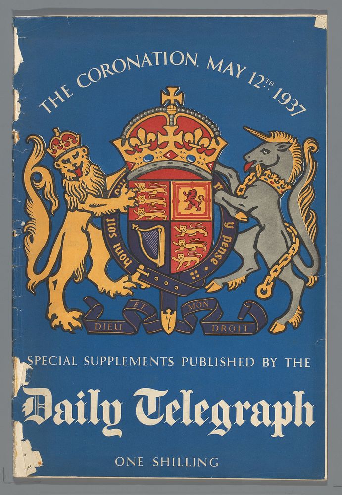 Exemplaar van het geïllustreerde supplement van 11 mei 1937 van de krant 'Daily Telegraph' tgv de kroning van George VI…