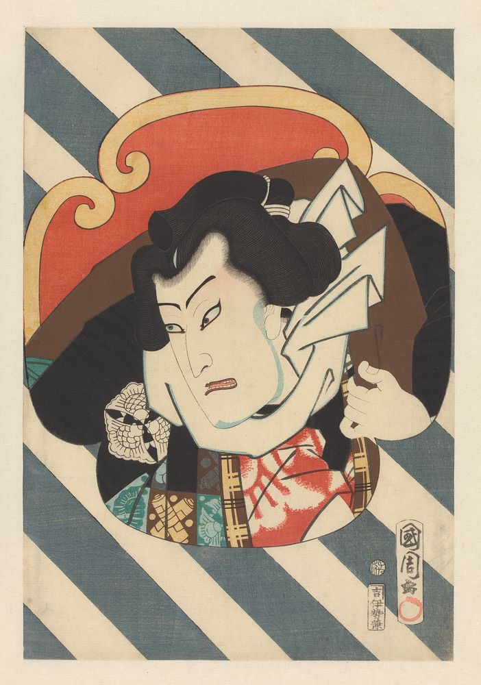 Portrait of sumo wrestler Nuregami Chôgorô (1864) by Toyohara Kunichika and Iseya Kanekichi