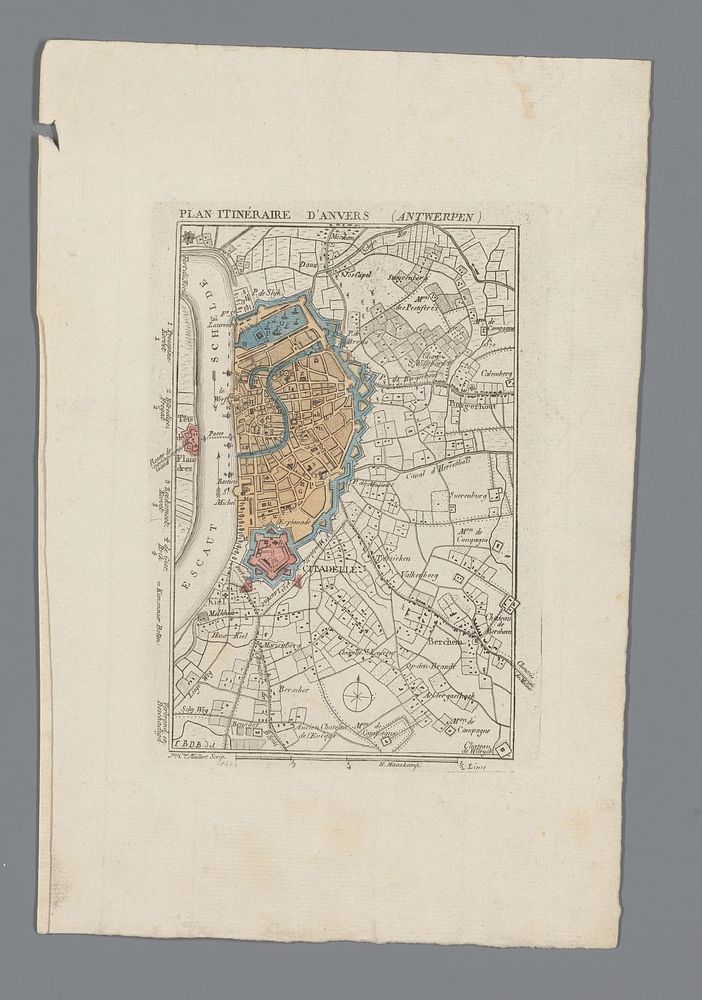 Plattegrond van Antwerpen en de Citadel, 1830 (1830 - 1831) by Jeanne Maillart, Monogrammist JBDB and Evert Maaskamp