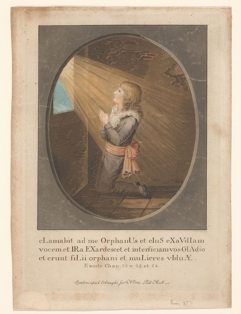 Lodewijk XVII biddend in gevangenschap (c. 1795 - 1899) by anonymous and Colnaghi and Co