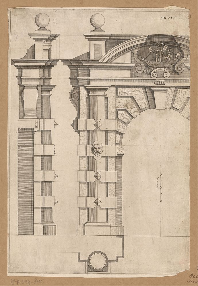 Deel van de poort van het stadhuis van Delft (c. 1670 - c. 1730) by anonymous